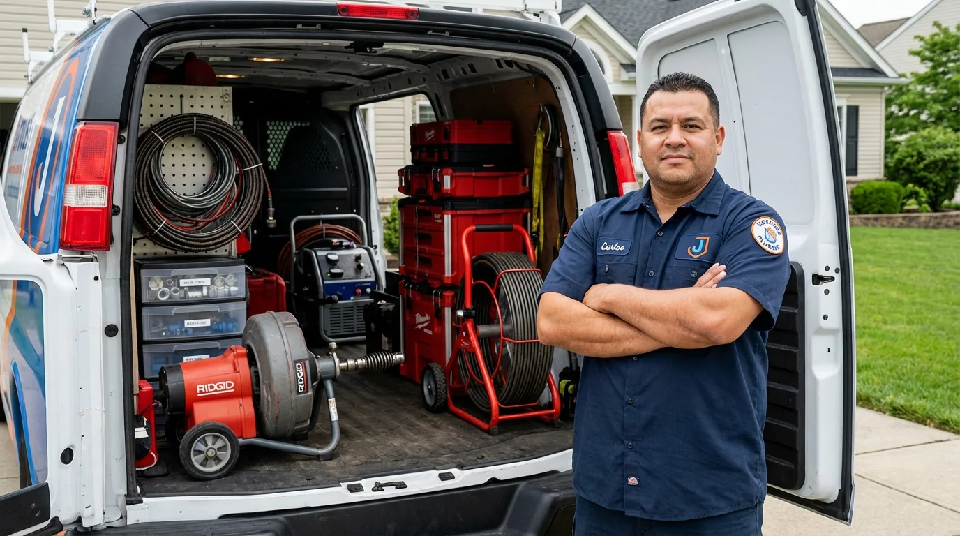 Professional drain cleaning equipment and Johns Plumbing LLC plumber in Key West